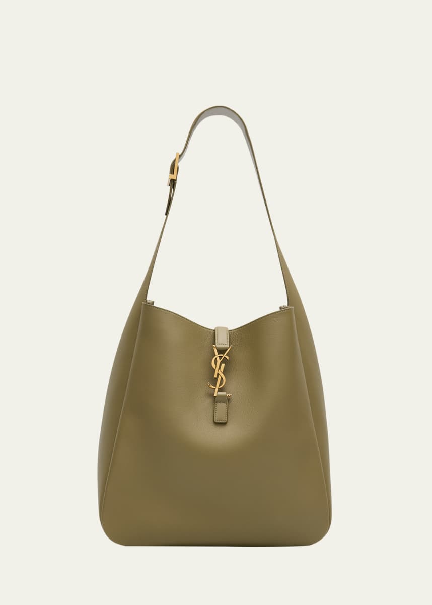 Saint Laurent Le 5A7 Large YSL Shoulder Hobo Bag in Smooth Leather
