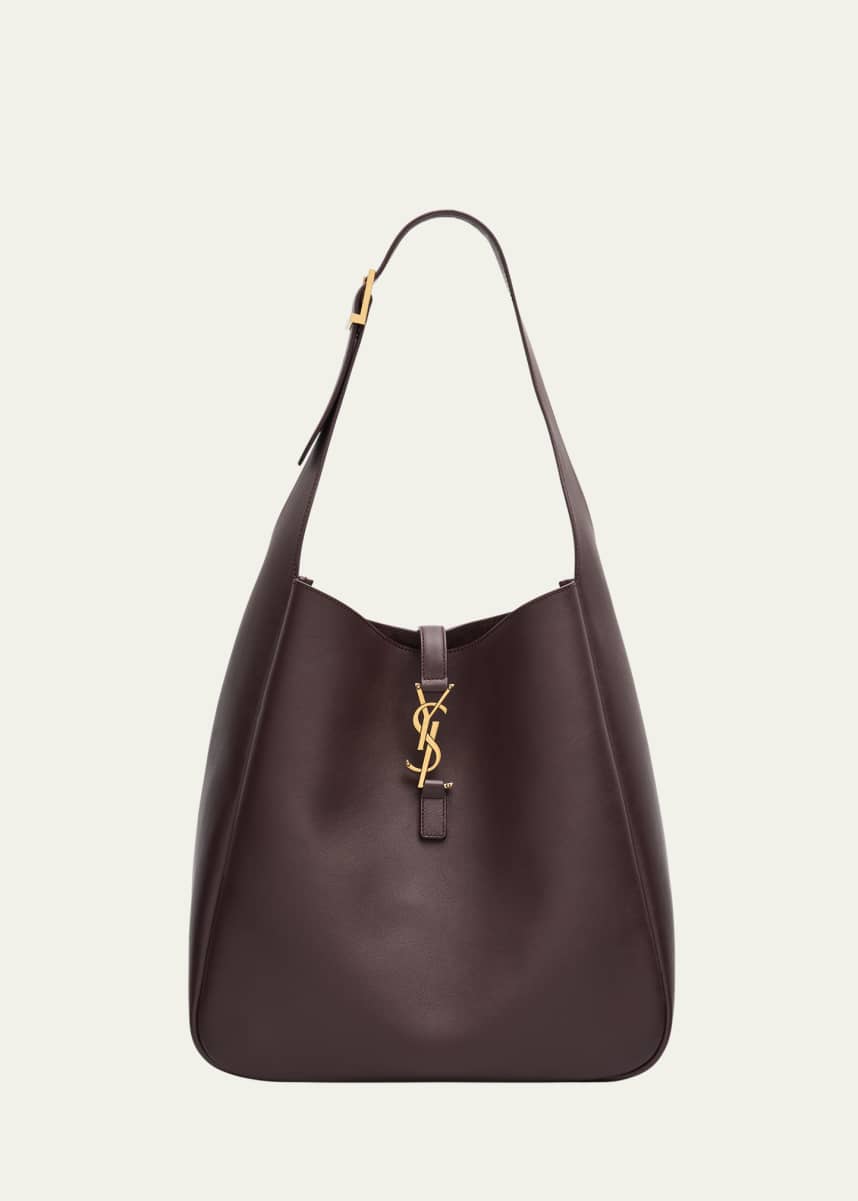 Saint Laurent Le 5A7 Large YSL Shoulder Hobo Bag in Smooth Leather