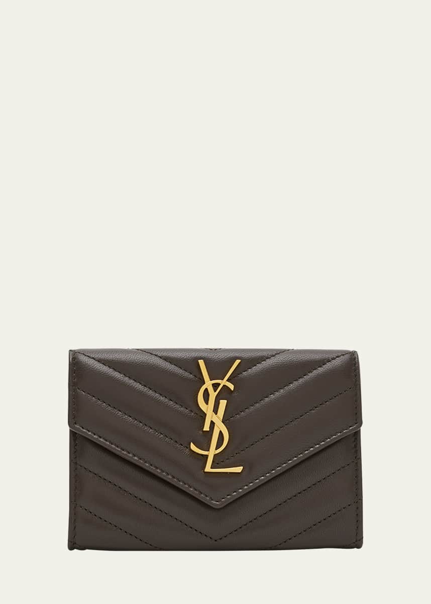 Saint Laurent YSL Monogram Small Flap Wallet in Smooth Leather