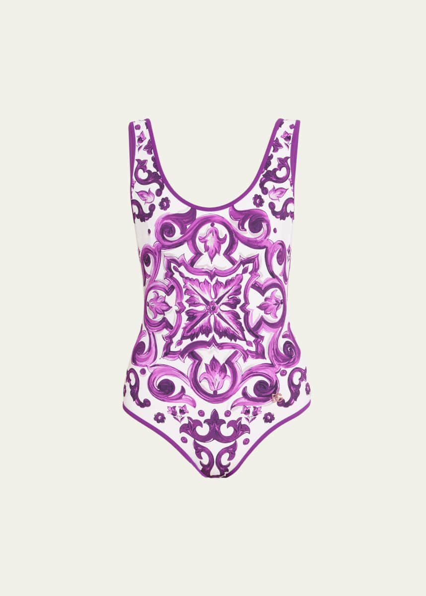 Dolce&Gabbana Majolica-Print One-Piece Swimsuit