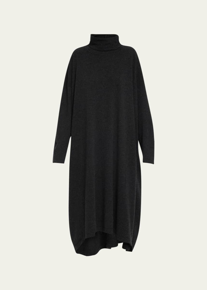 Eskandar Smaller Front Larger Back Scrunch-Neck Dress