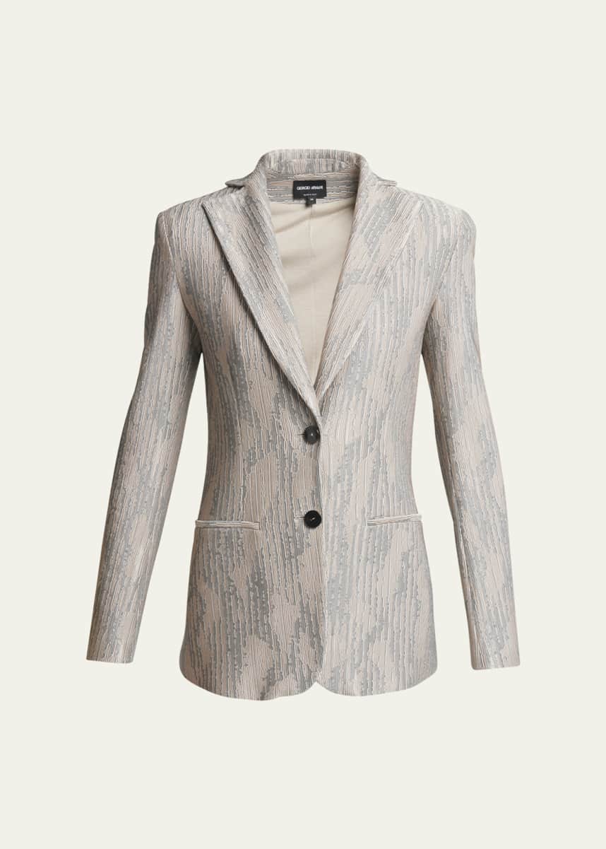 Giorgio Armani Ottoman Jacquard Single-Breasted Blazer
