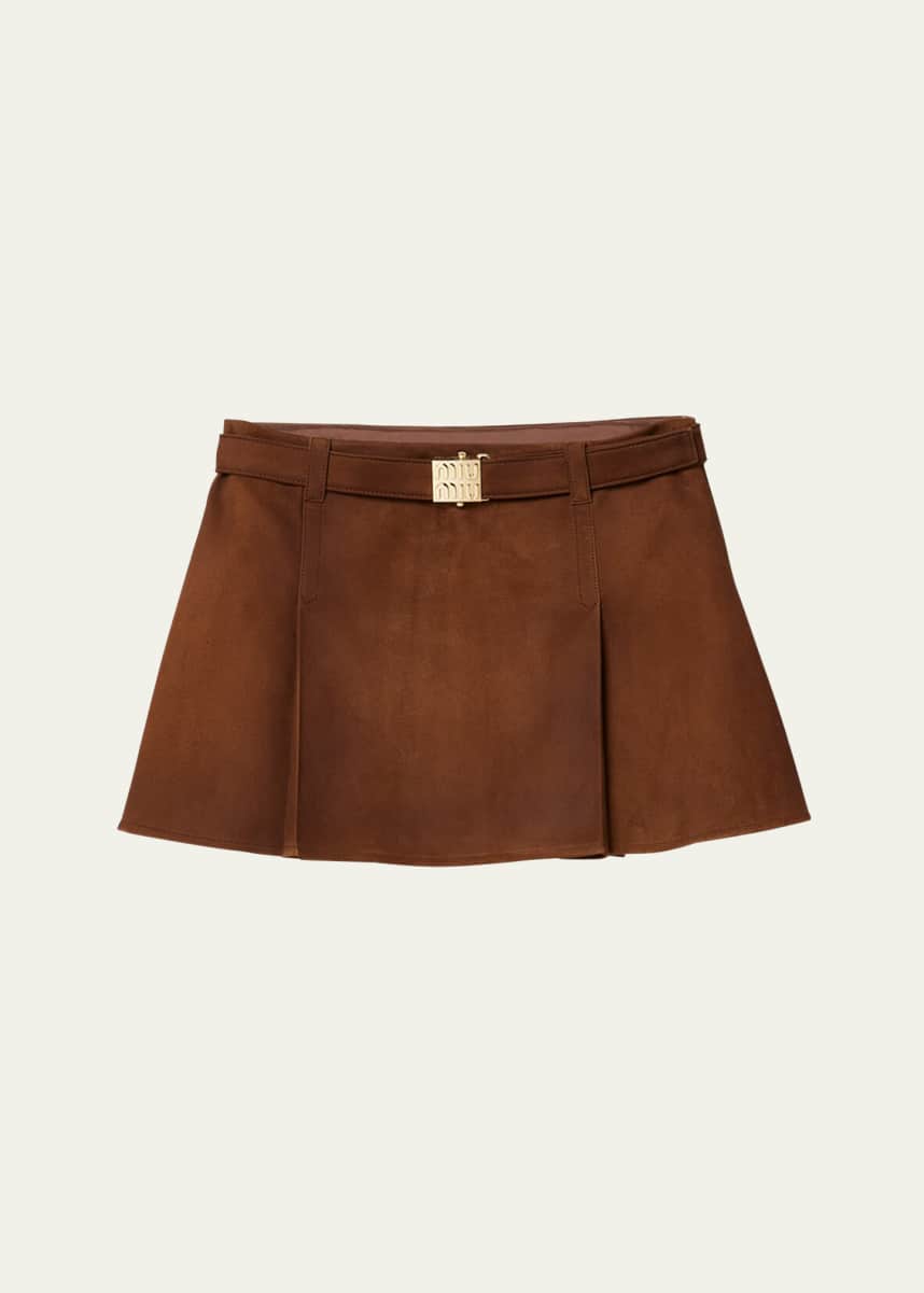Miu Miu Suede Belted Mini Skirt