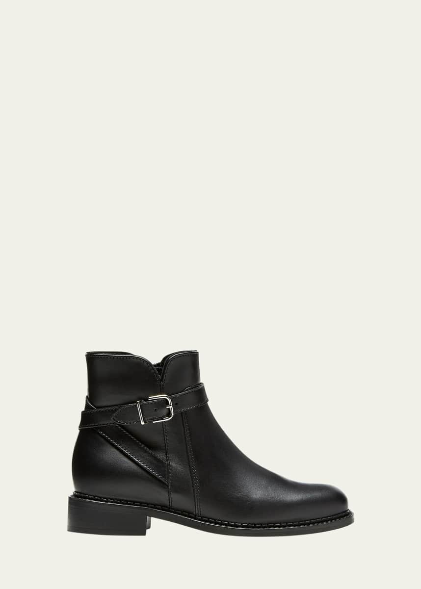 La Canadienne Sarah Leather Buckle Ankle Boots