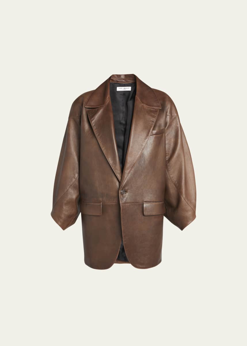 Saint Laurent Oversized Leather Blazer