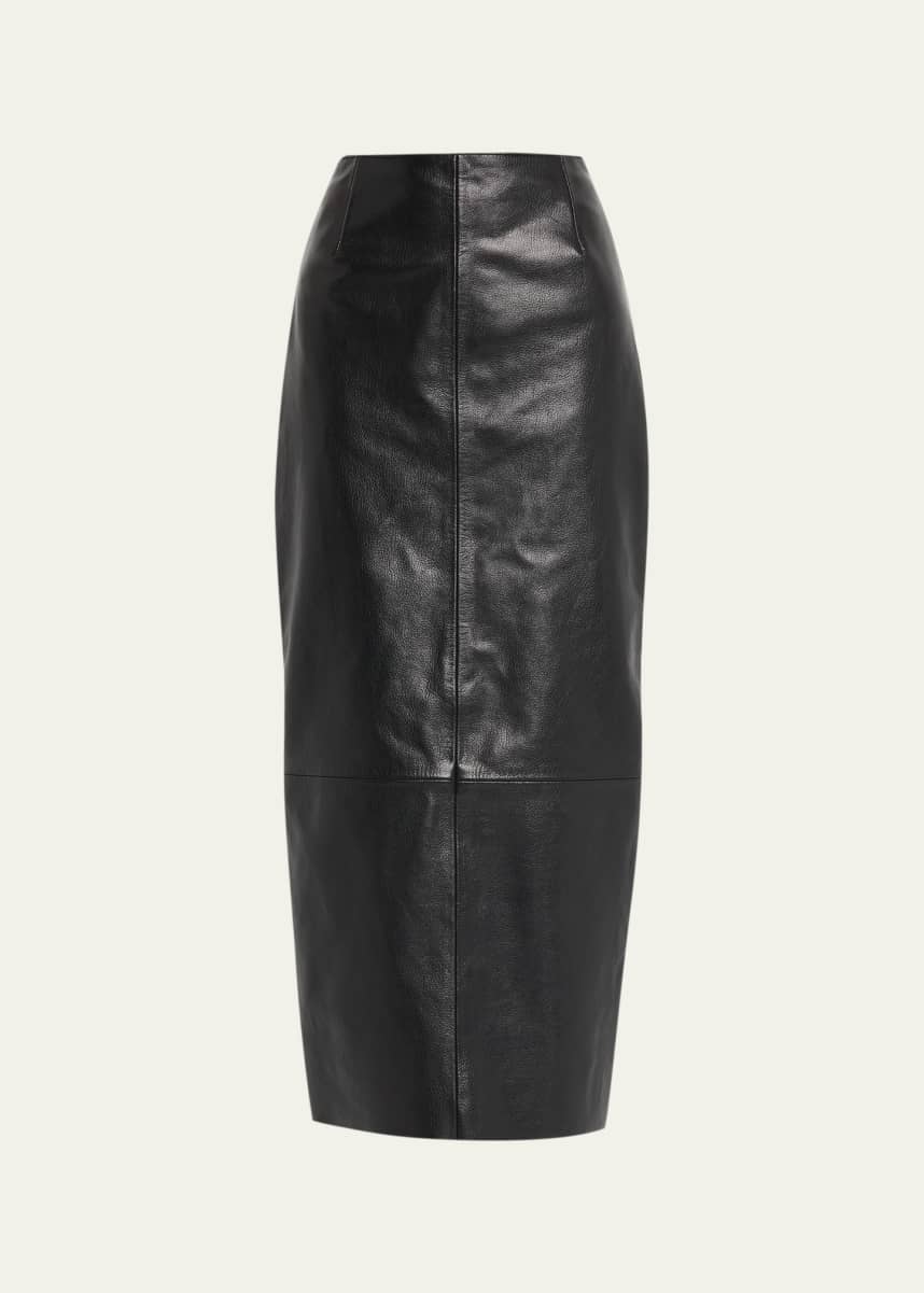 Marc Jacobs Runway Leather Cinched Midi Skirt