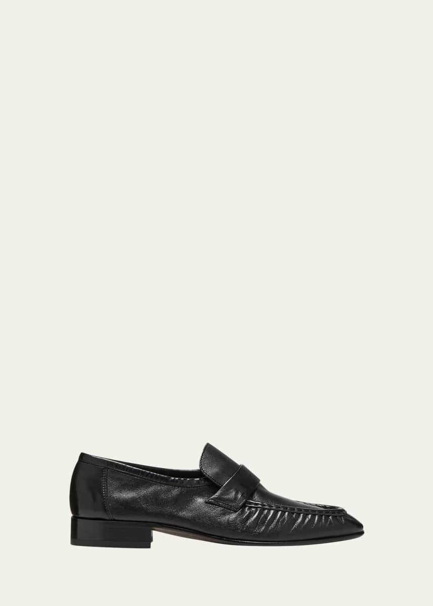 Ranger Leather Derby Shoes in Black - The Row