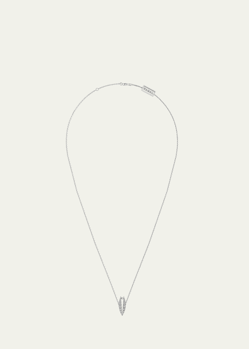 KAMAL Diamond Pave Lotus Pearl Pendant Necklace