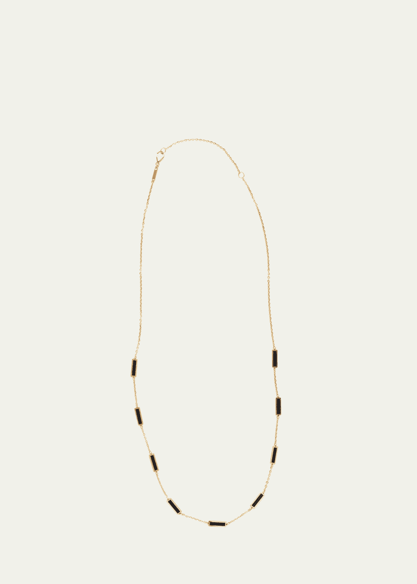 KAMAL Bar Chain Necklace with Gemstones