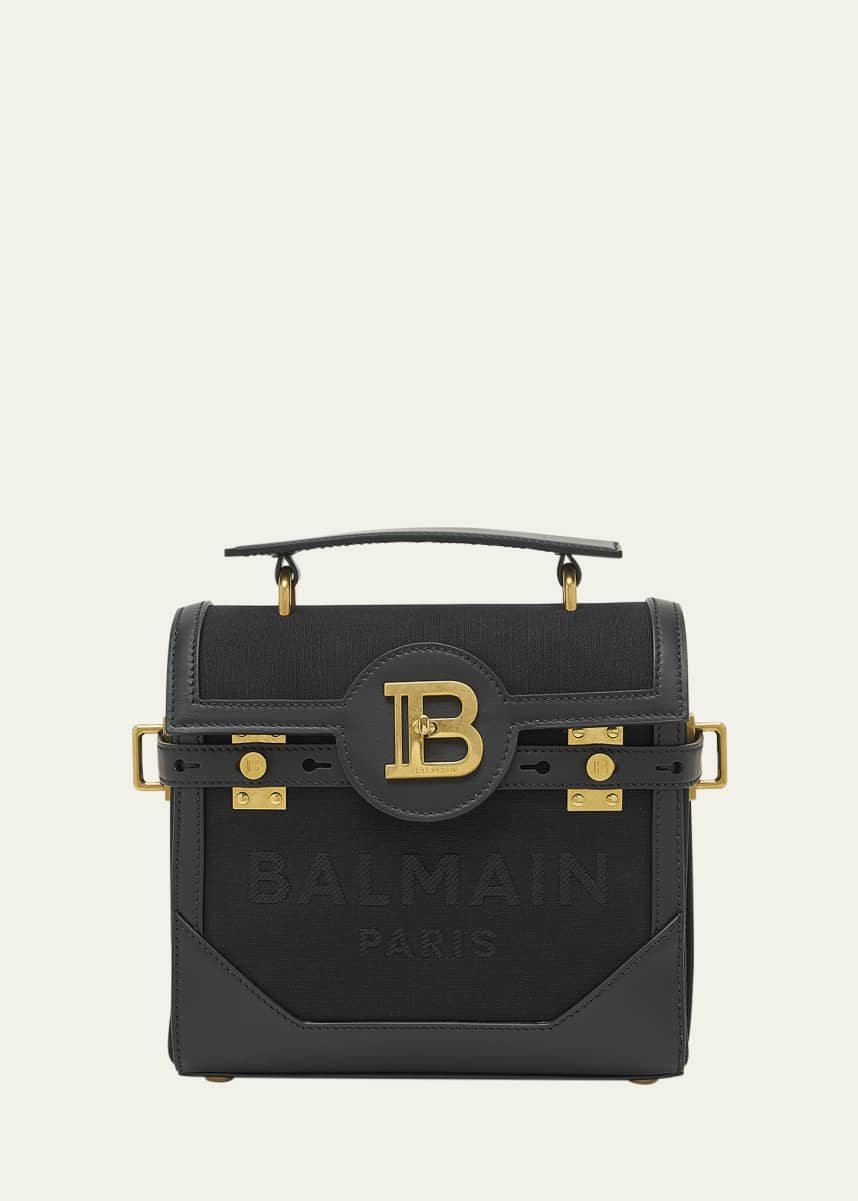 Balmain BBuzz 23 Canvas & Leather Top-Handle Bag