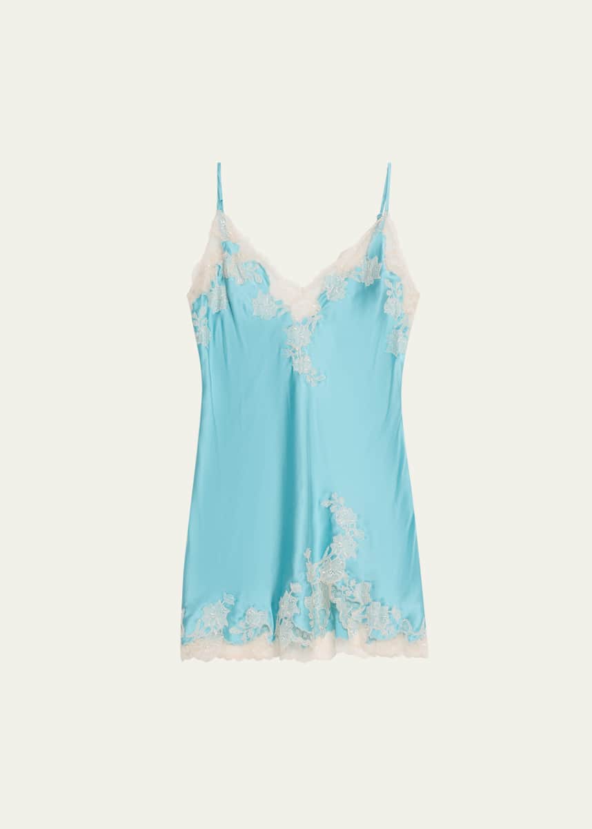Josie Natori Lolita Lace Applique Charmeuse Nightgown