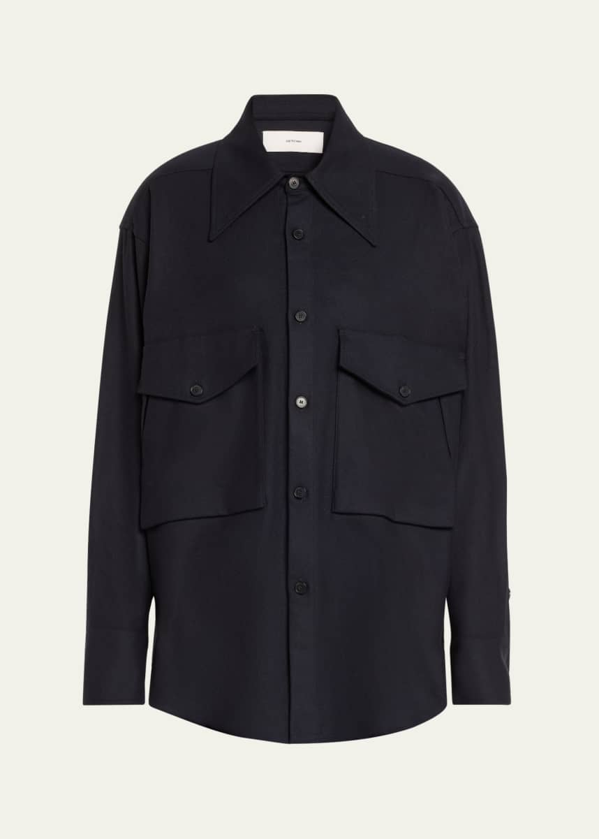 SETCHU Oversized Button Down Wool Cashmere Top