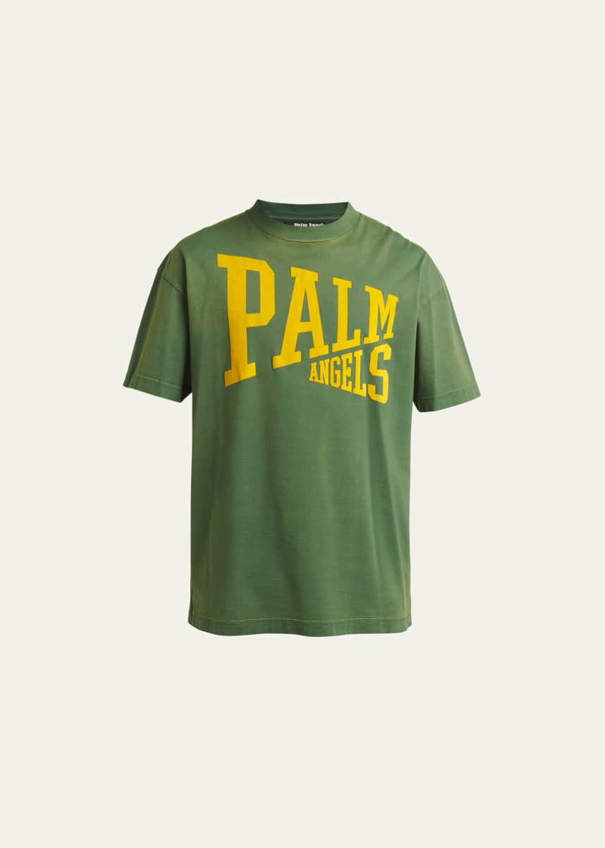 Green College logo-print cotton-jersey T-shirt, Palm Angels