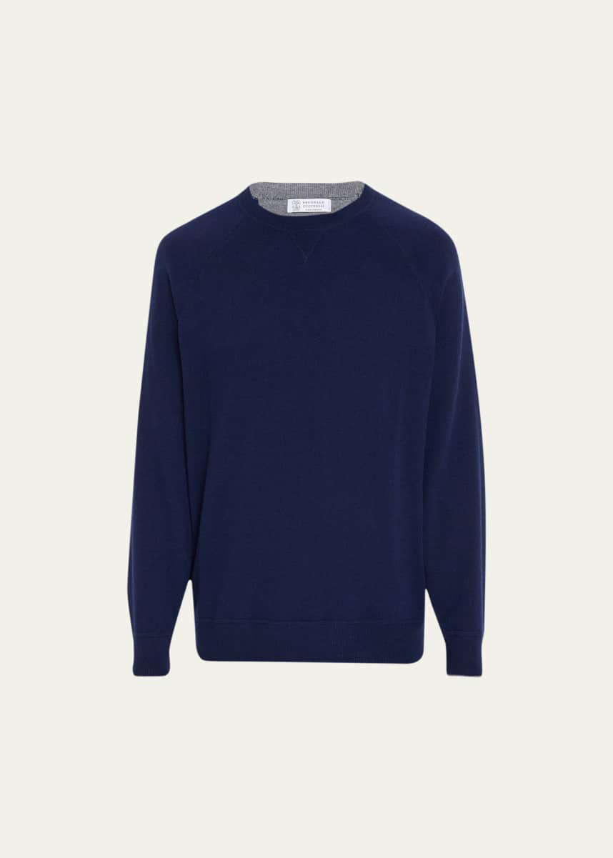 Brunello Cucinelli Men's Cashmere Raglan Crewneck Sweater