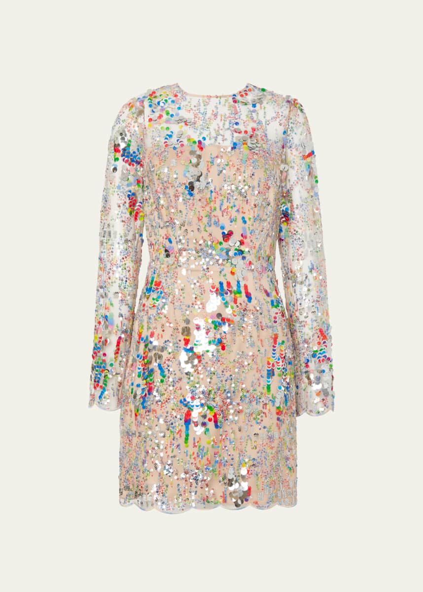 Milly Leona Multicolor Sequins Mini Dress