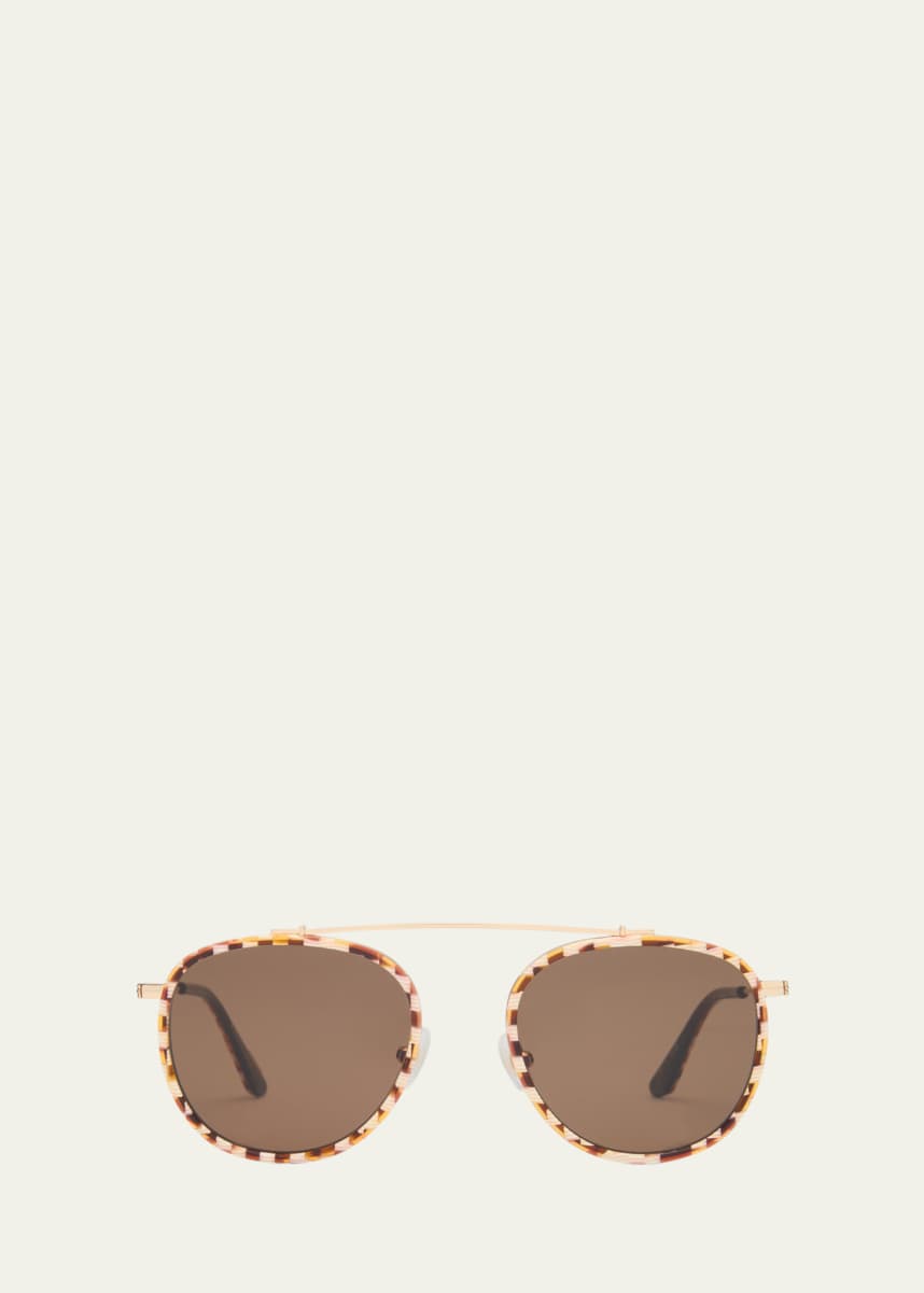 KREWE Chartres Titanium & Acetate Aviator Sunglasses