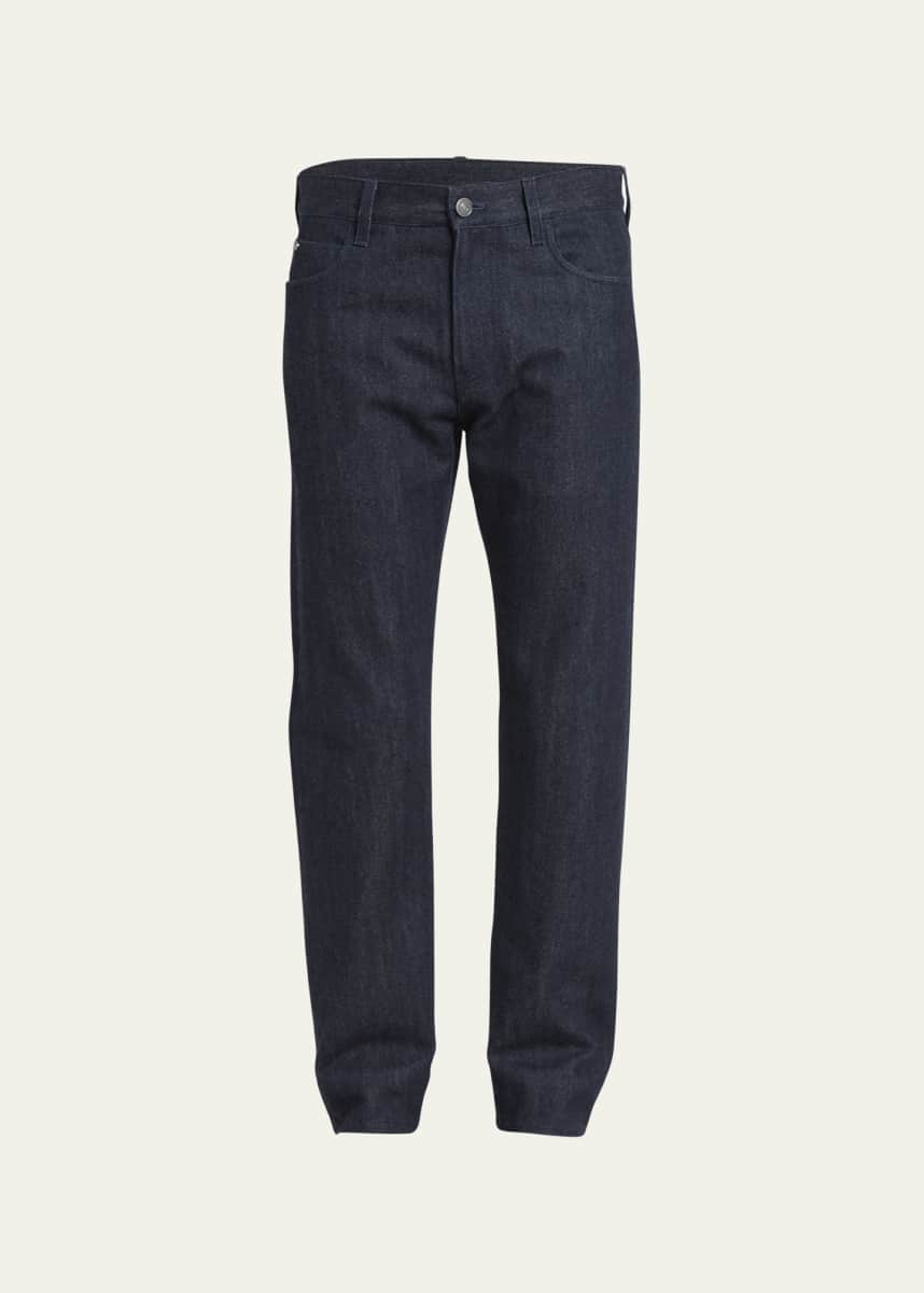 Loro Piana Men's Cashmere-Cotton Denim Jeans