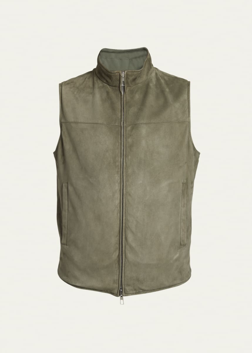 Loro Piana Men's Marlin Suede and Nylon Reversible Vest