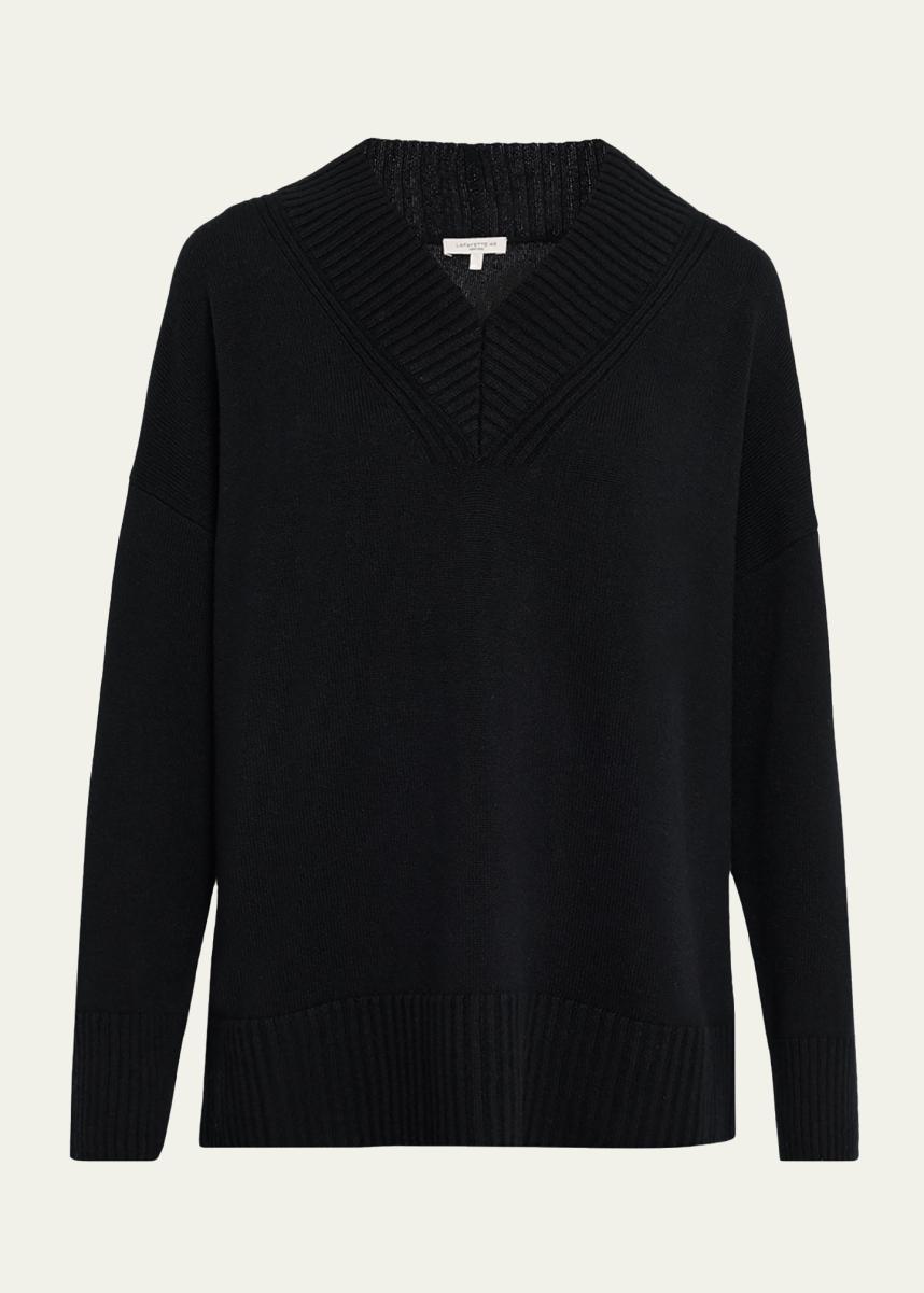 Lafayette 148 New York Cashmere Deep V-Neck Sweater - Bergdorf Goodman