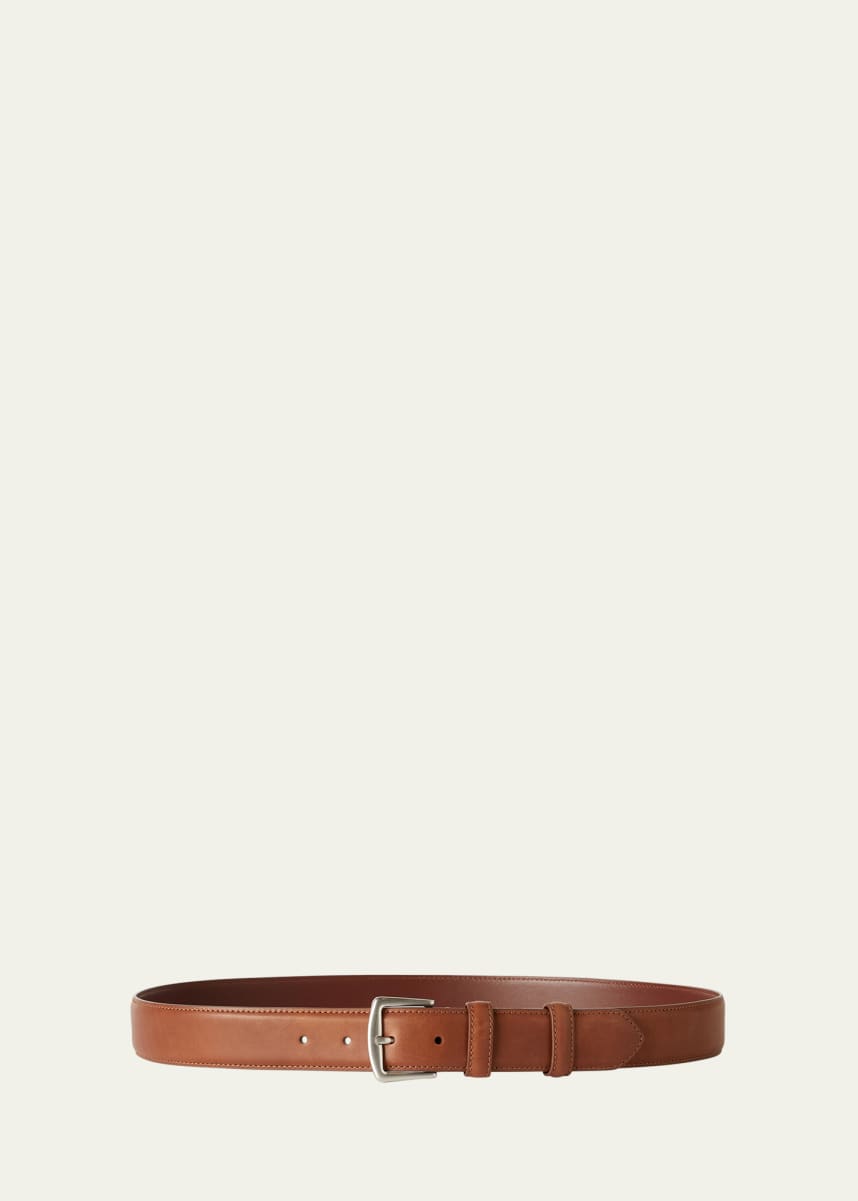 Mens designer tan belt deals