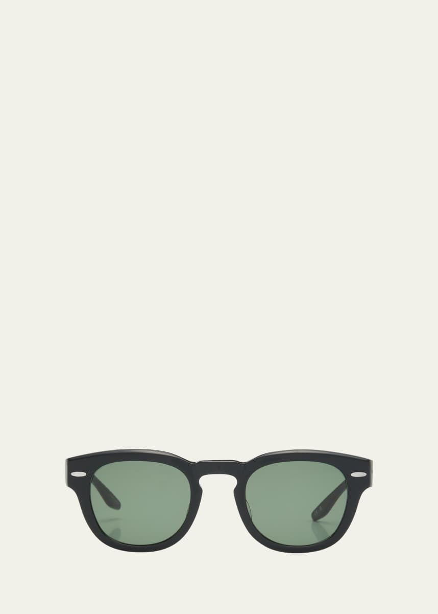 Barton Perreira Men's Demarco Keyhole-Bridge Acetate Rectangle Sunglasses