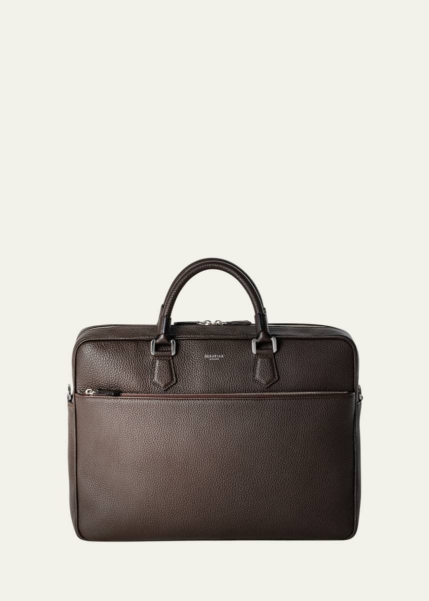 Serapian Men's Slim Briefcase in Cachemire Leather