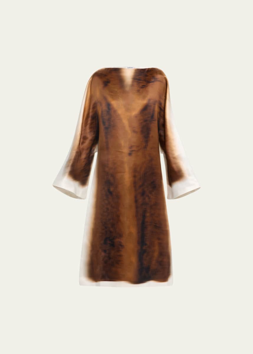 Leopard-jacquard stretch-cotton chenille midi dress