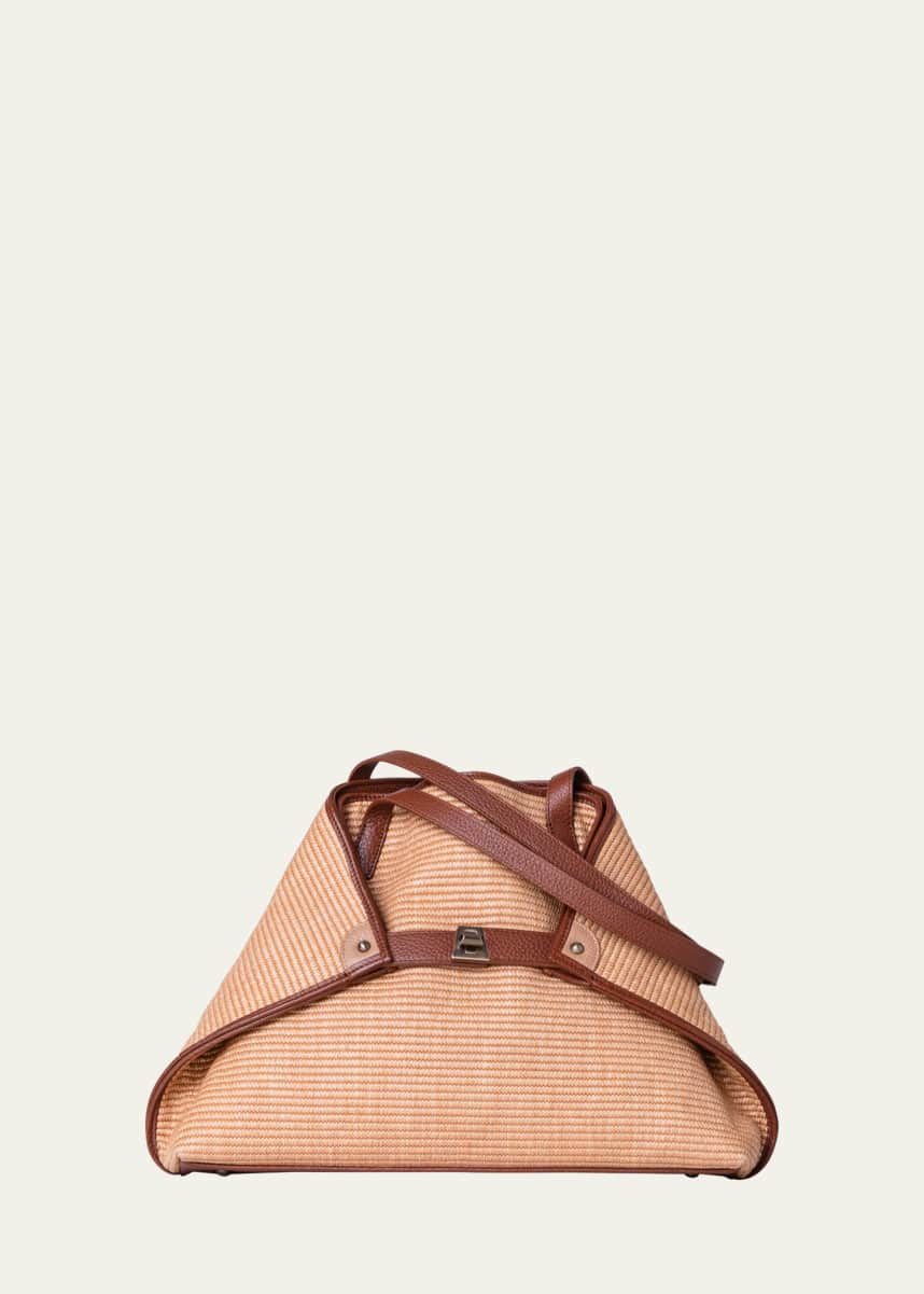 Akris Ai Small Raffia Shoulder Bag