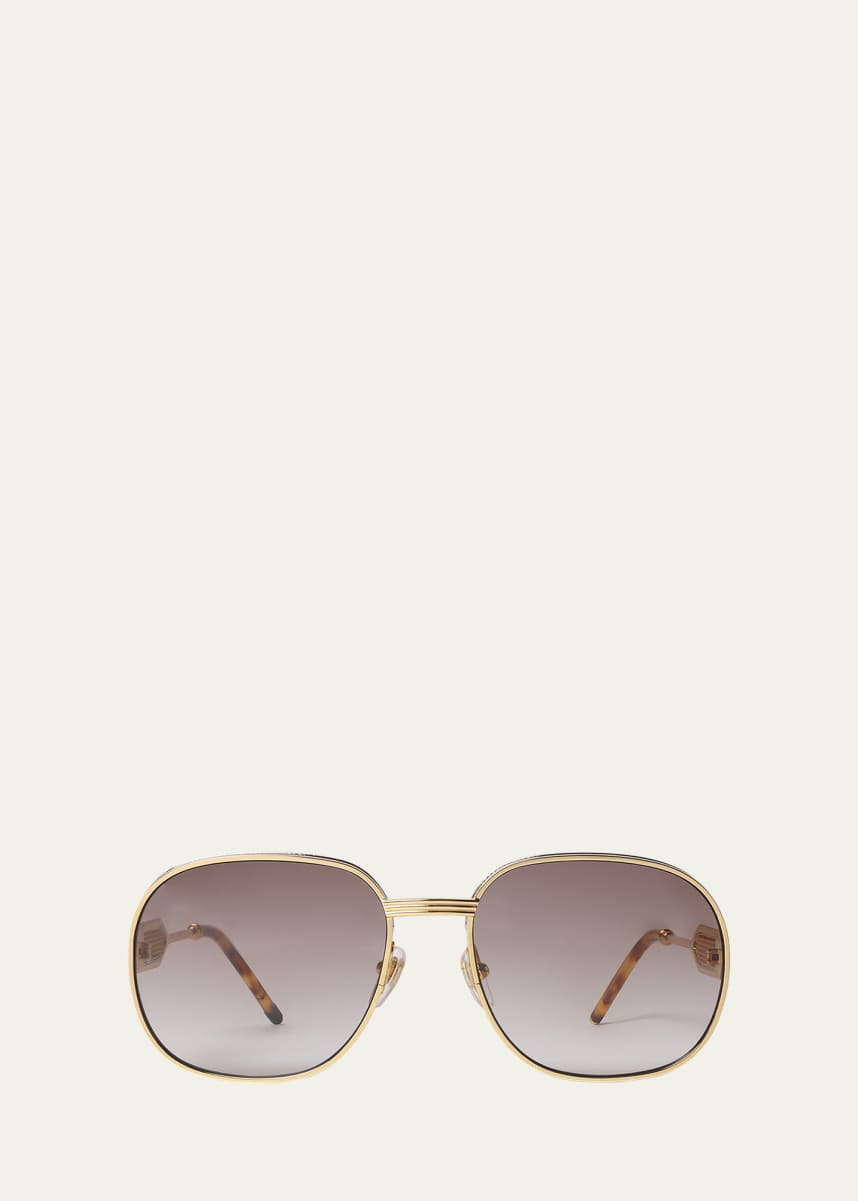 CASABLANCA Gradient Mixed-Media Round Sunglasses