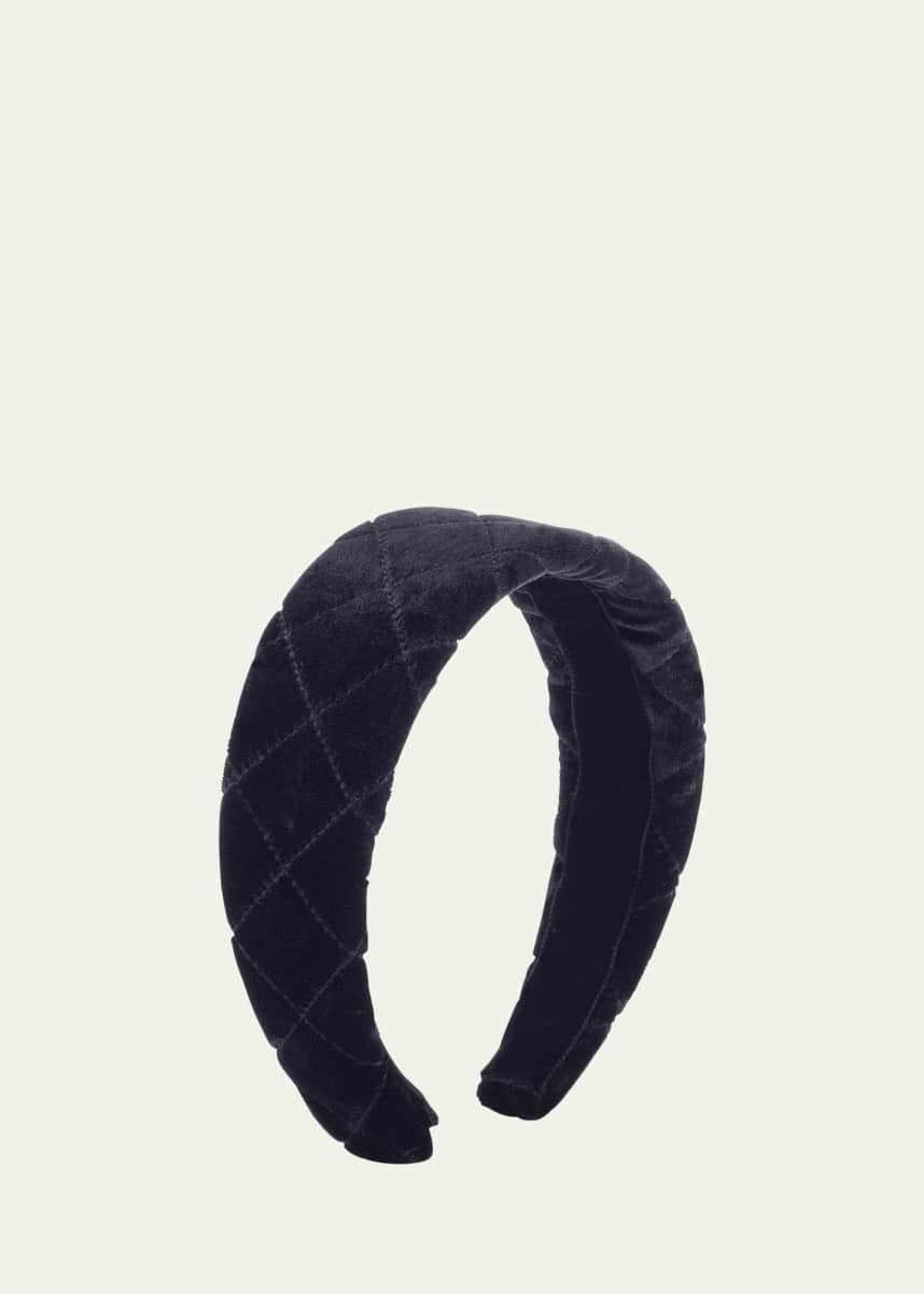 Stella Quilted Headband | LELET NY Black Leather / Petite