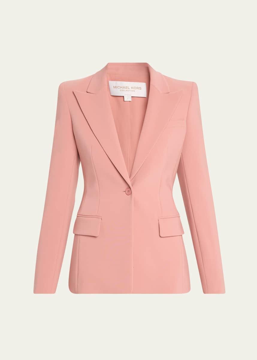 Michael Kors Collection Georgina One-Button Wool Blazer