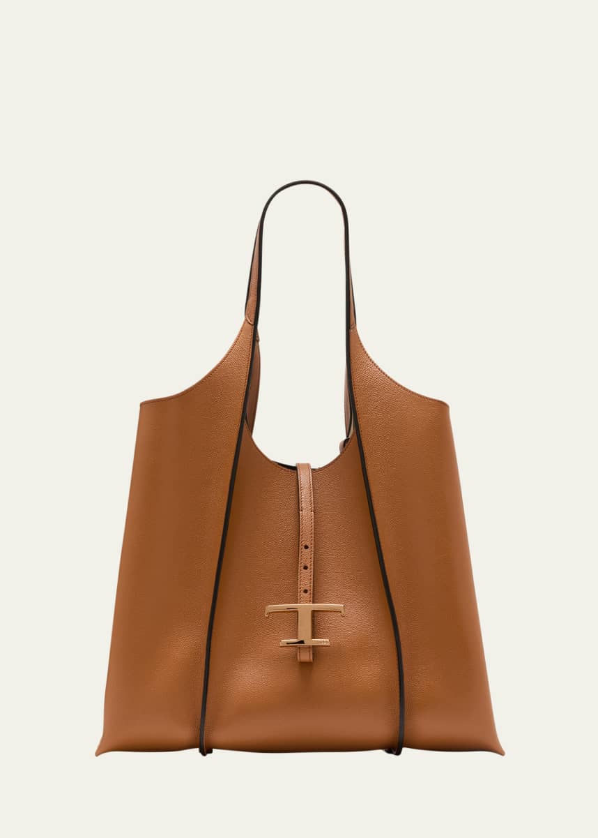 Tod's Medium Leather T Timeless Tote Shopping Bag