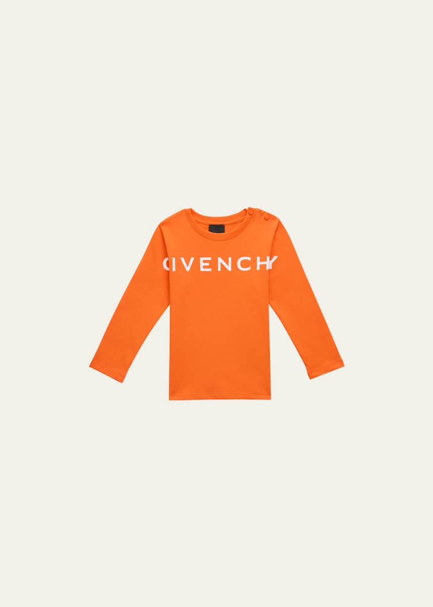 Givenchy Boy's Long-Sleeve Logo Print T-Shirt, Size 6M-3