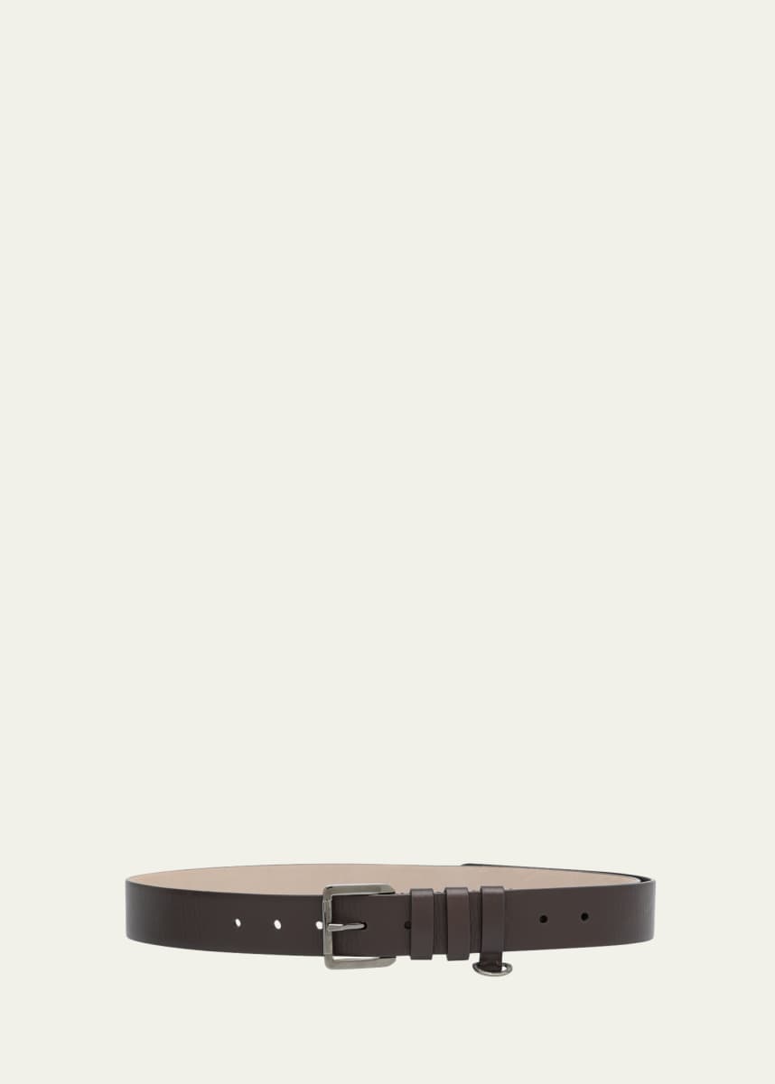 Brunello Cucinelli smooth leather belt - Black