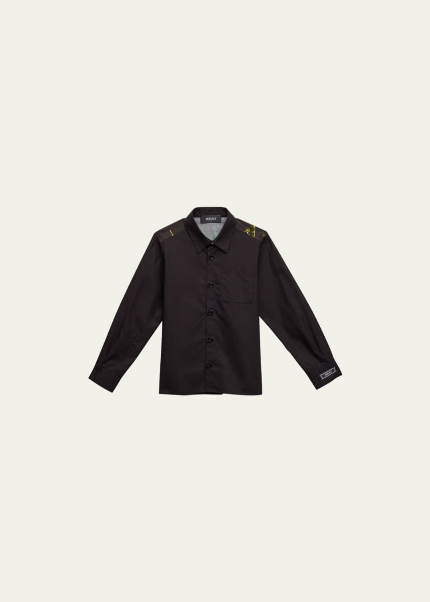 Versace Boy's Graphic Button Down Shirt, Size 4-6