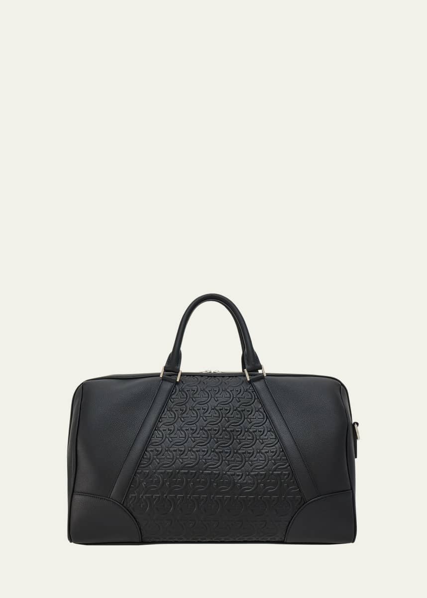 Ferragamo Men's Gancini Embossed Leather Travel Duffel Bag
