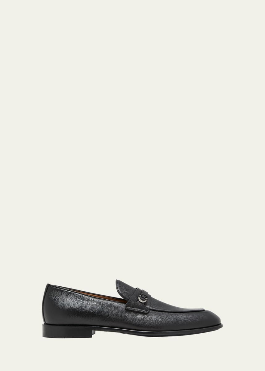 Ferragamo Men's Desio Gancio Ornament Penny Loafers