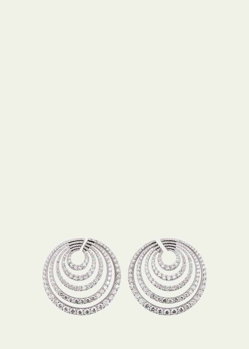 Bayco White Gold Spiral Earrings with Diamonds