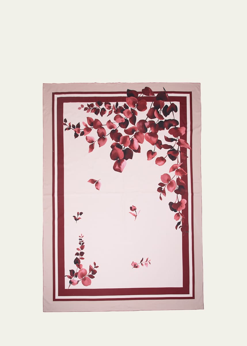 The Lino Eucalyptus Red Tablecloth, 71" x 125"