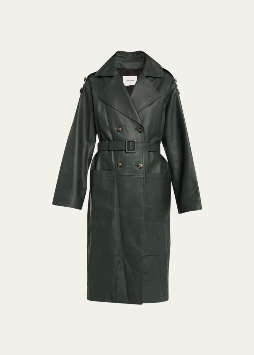 Yves Salomon Green Belted Down Jacket