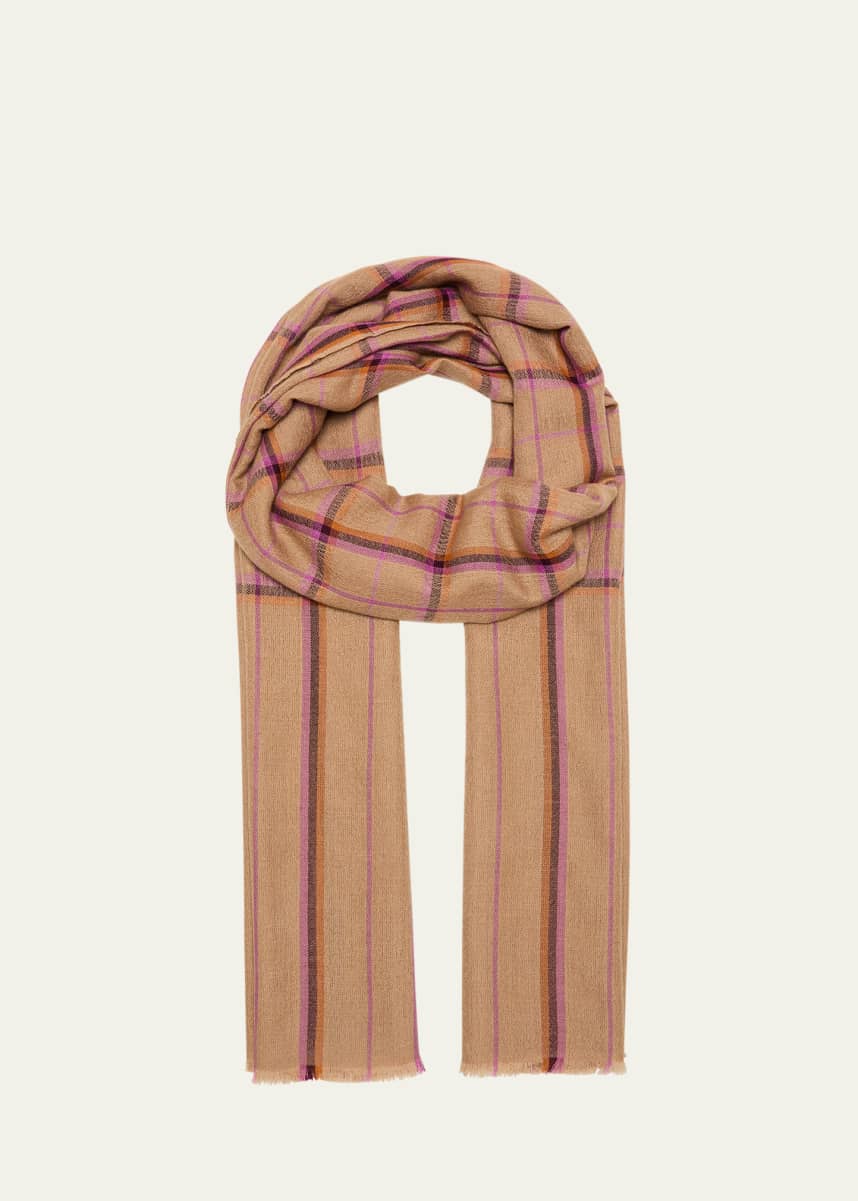 Denis Colomb Kita Plaid Cashmere Shawl
