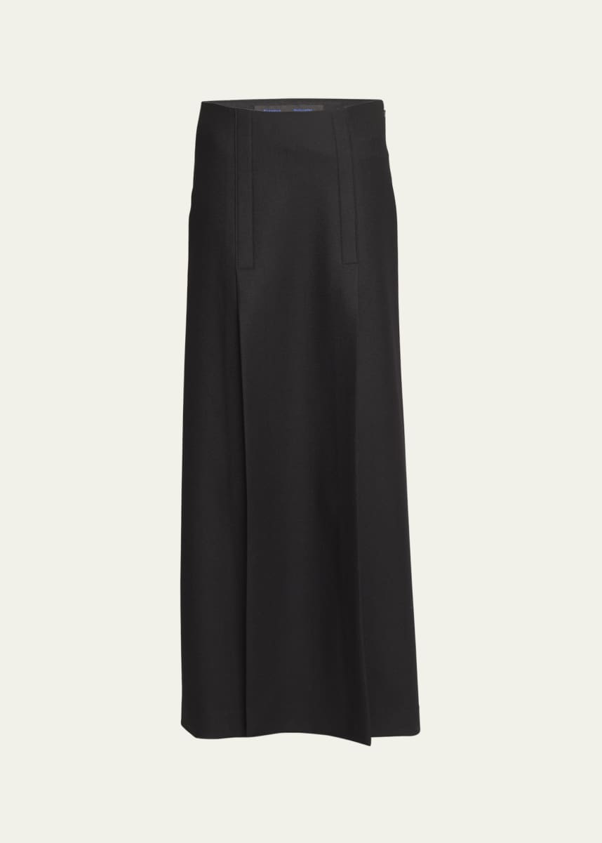 Proenza Schouler Long Wool Felt Slit Skirt