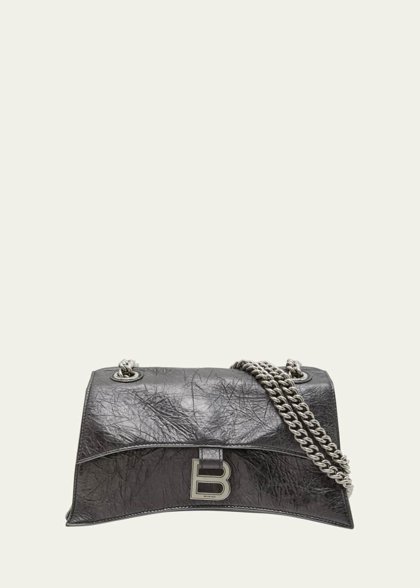 Balenciaga Crush Small Crinkled Chain Shoulder Bag
