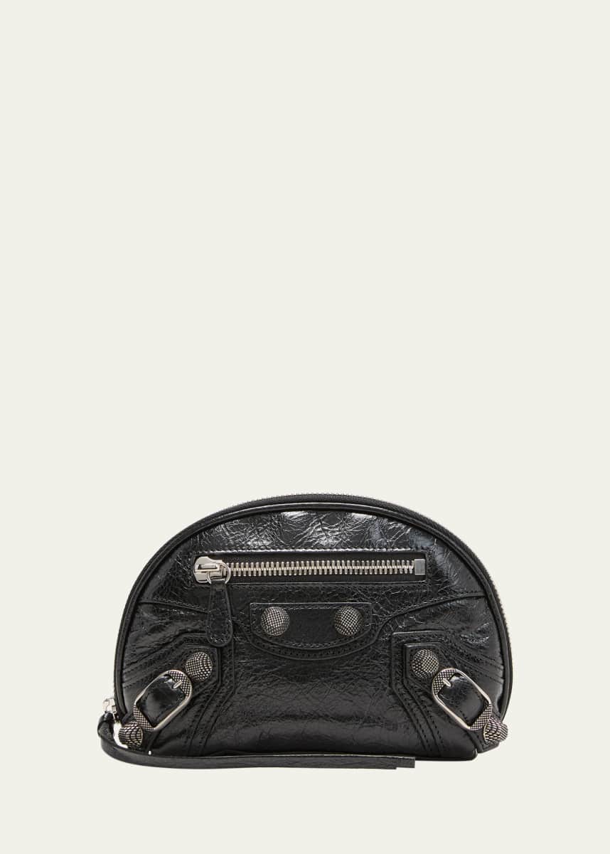Le Cagole Embellished Leather Belt Bag in Grey - Balenciaga