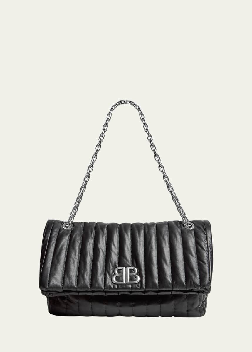 Balenciaga BB Chain Round Shoulder Bag Quilted Velvet Small Blue