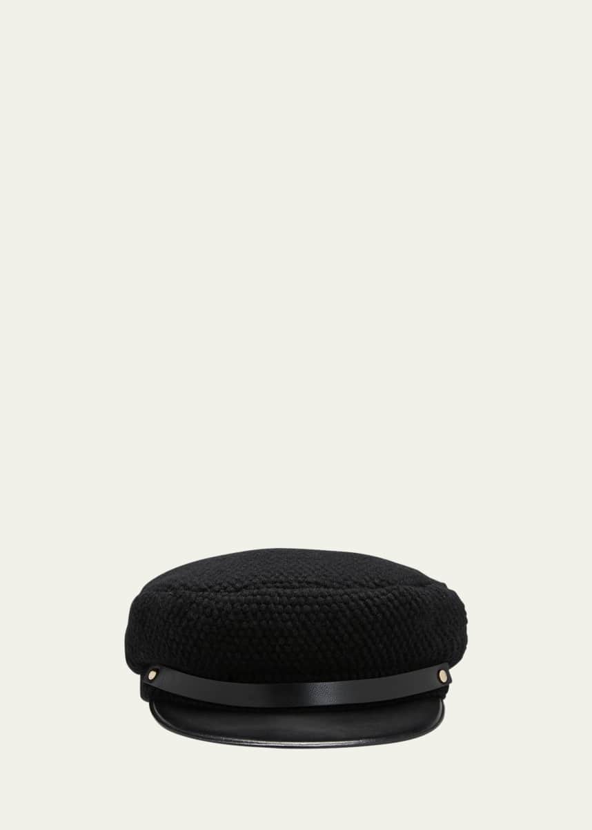 Inverni Woven Cashmere-Blend Newsboy Cap