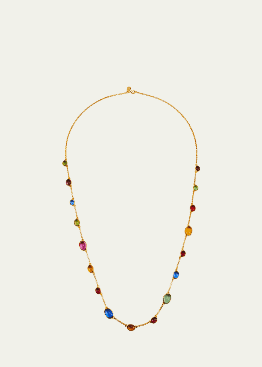 Ben-Amun 24K Yellow Gold Multi-Stone Wrap Station Necklace