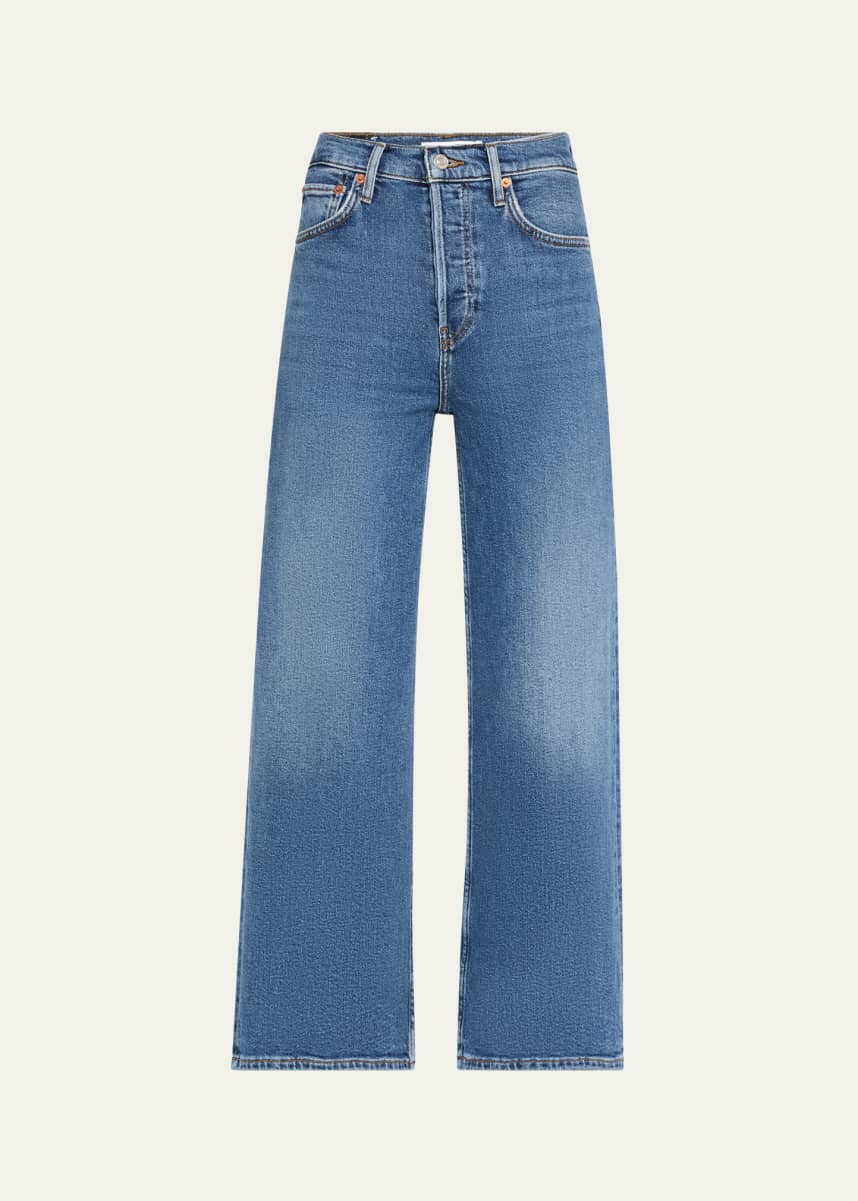 RE/DONE High Rise Wide-Leg Cropped Jeans