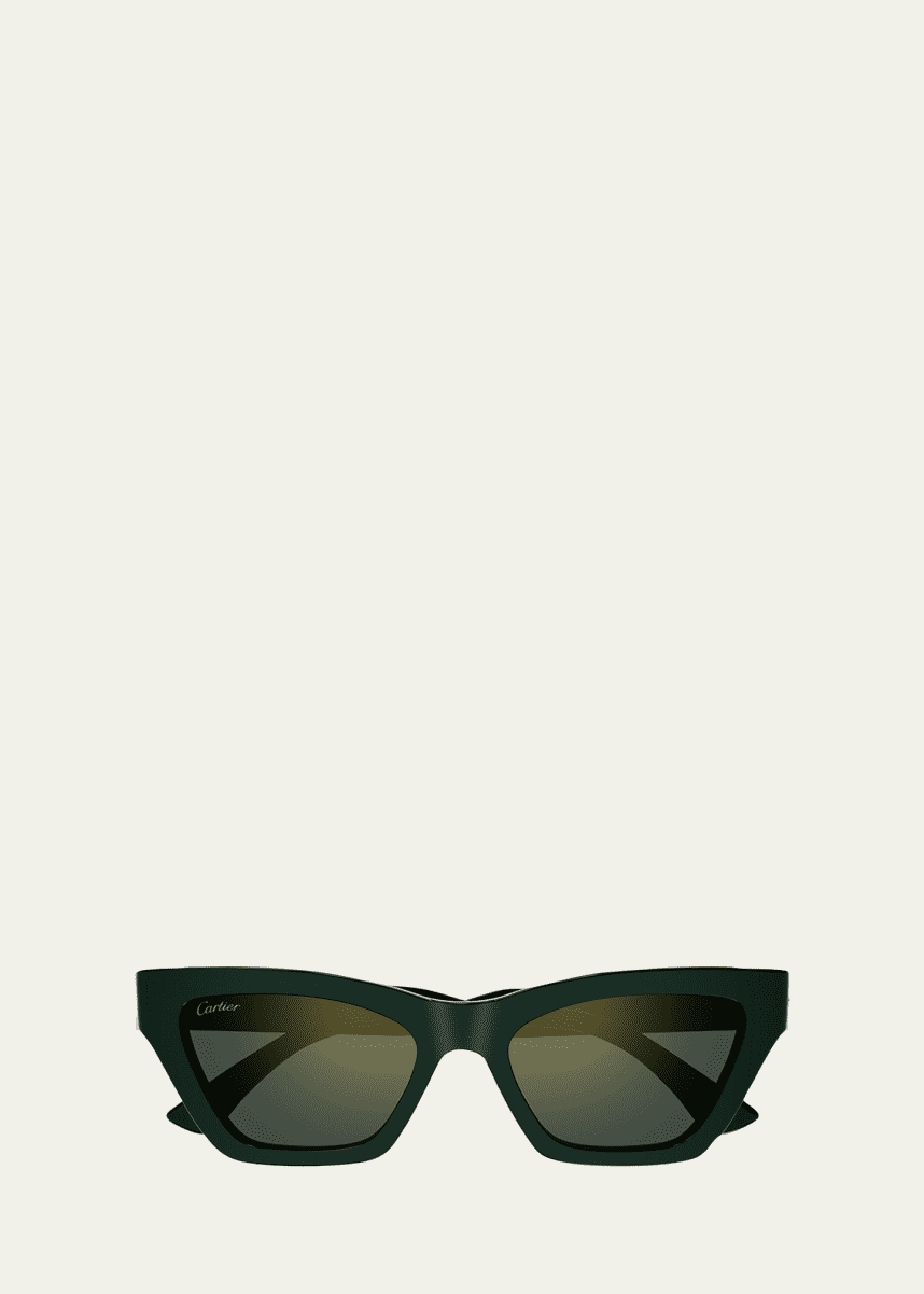 Cartier Logo Acetate Cat-Eye Sunglasses