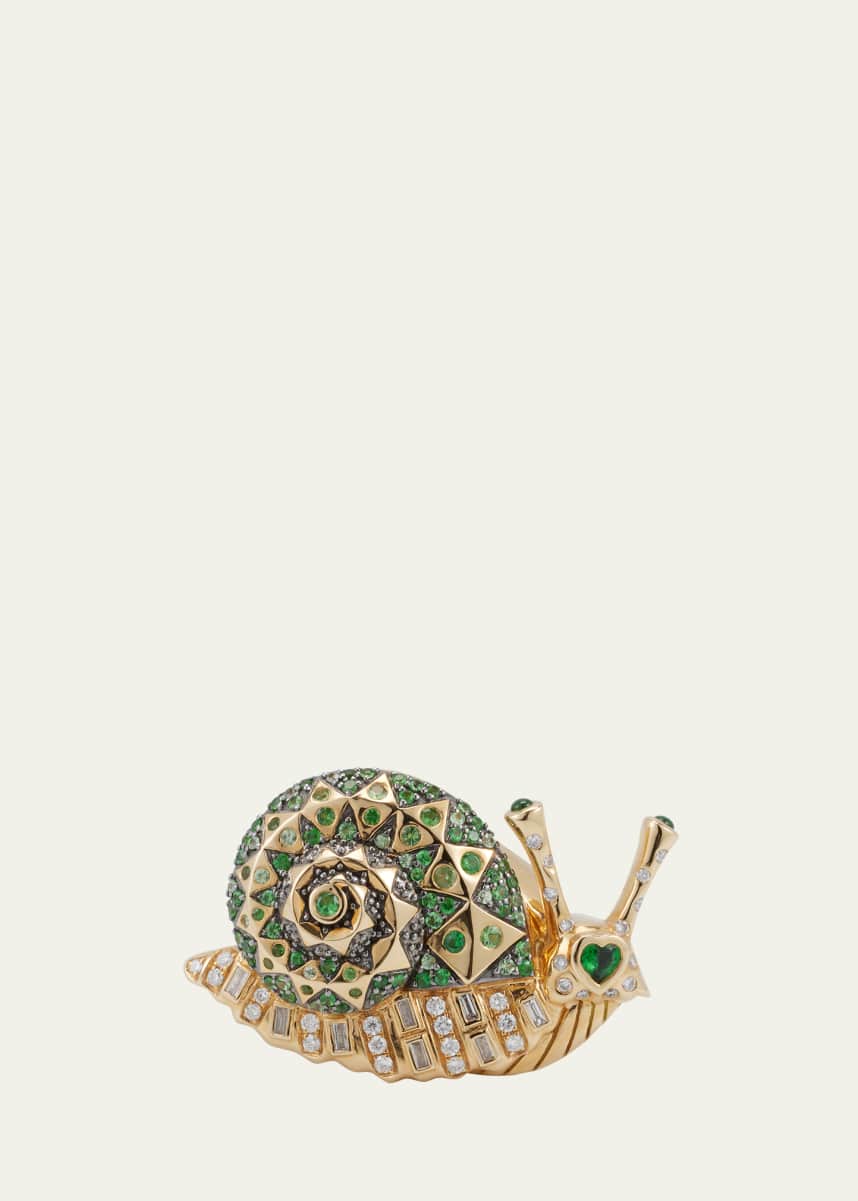 Harwell Godfrey Snail Statement Ring with Tsavorite and Diamonds